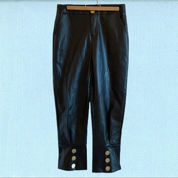 kate hewko Pants - Faux leather cropped balloon pants
